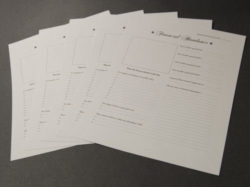financial abundance worksheet financial abundance worksheet