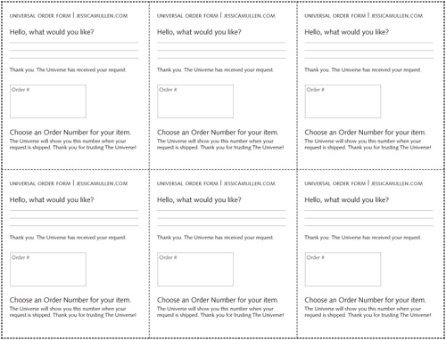 Universal Order Form 6 up Universal Order Form 6 up