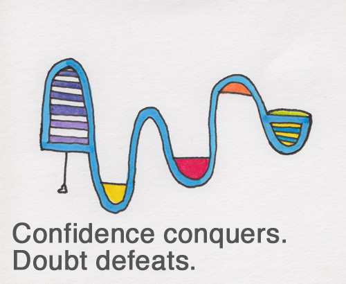 confidence conquers doubt defeats